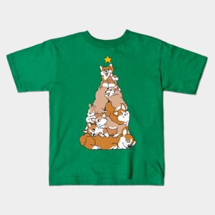 Christmas Tree Corgi_ Kids T-Shirt